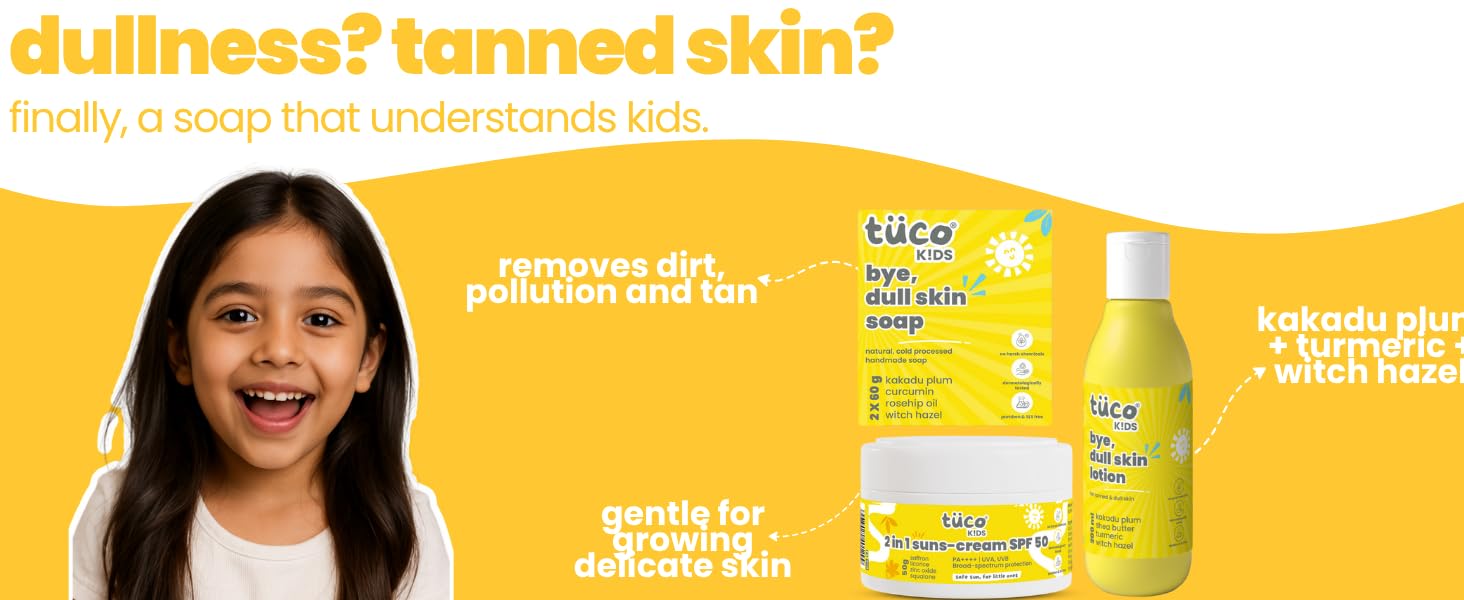 tuco intelligent kids children baby dull skin kit skincare cream dry lotion soap sunscreen SPN-BNB85