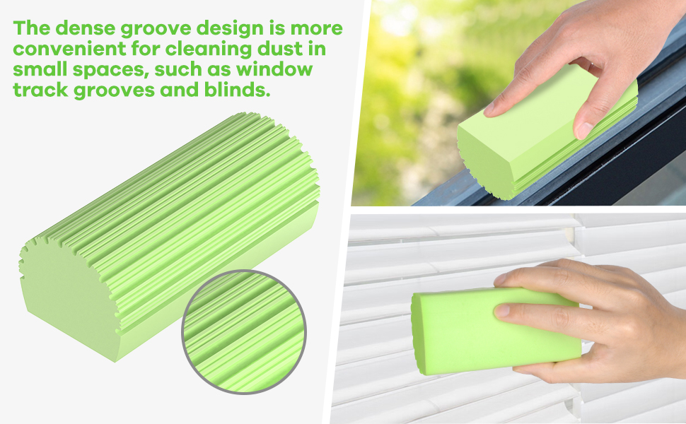 Fikoksol 4pcs Damp Dusting Sponge Green, Household Clean