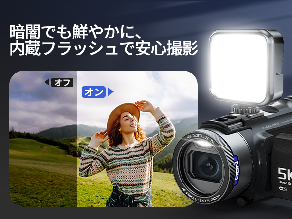 Amazon.co.jp: NBD 5K 4800万画素 ビデオカメラ WiFi機能【超
