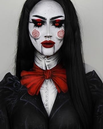 black white red body paint