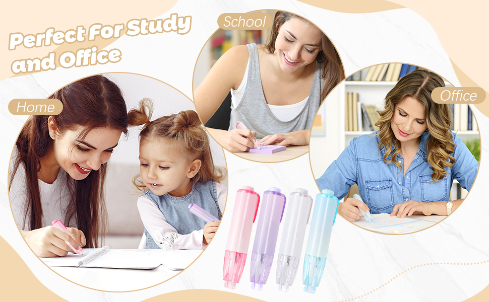 SHAIDOJIO White Out Correction Tape, 4PCS Refillable