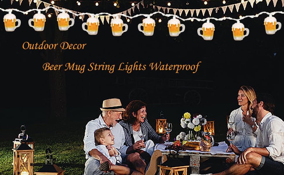 8.5Ft St Patrick's Day Decor Beer String Lights, Summer