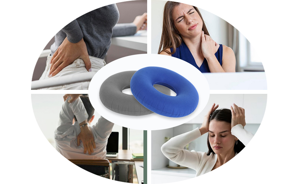 TUAKIMCE 2 PCS Hemorrhoid Donut Seat, Inflatable Ring Donut Cushion, Hemorrhoid donut Pillow