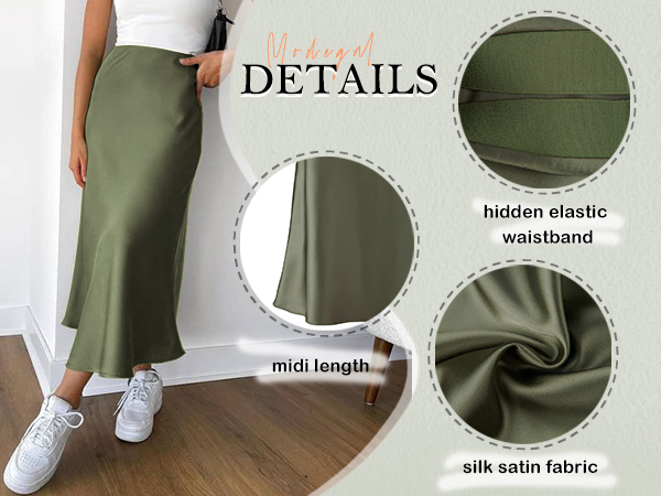 Amazon.com: Women's Satin High Waist Hidden Elasticized