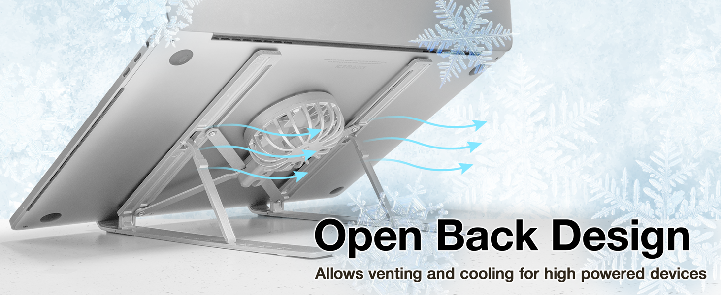 Open Back design allows venting and cooling for high powered devices