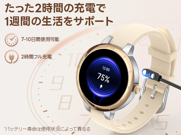 Amazon | 【2025新登場】FOSMET W1 スマートウォッチ レディース