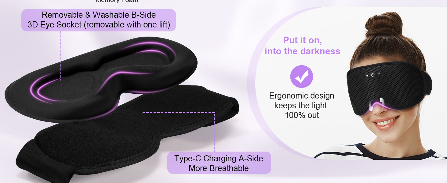 sleep mask with bluetooth headphones