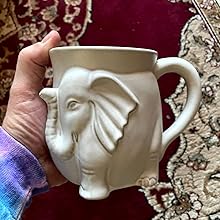 Elephant Tea Mug, Large Ceramic Coffee Mug, Cute 3D Elephant Design, Unique & Creative Mug