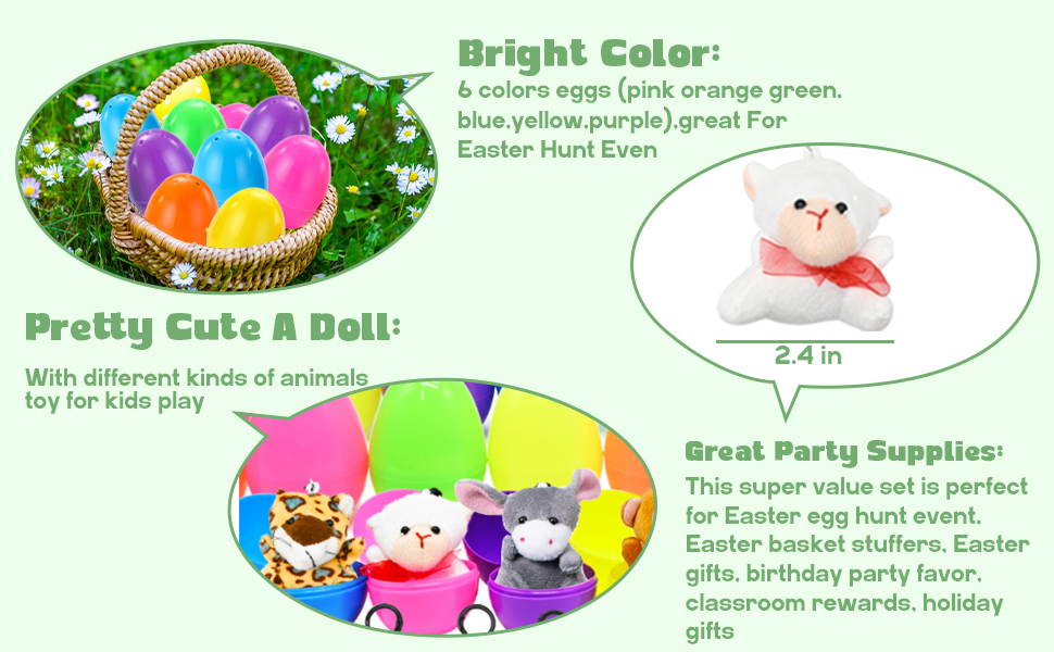 easter eggs stuffed animals