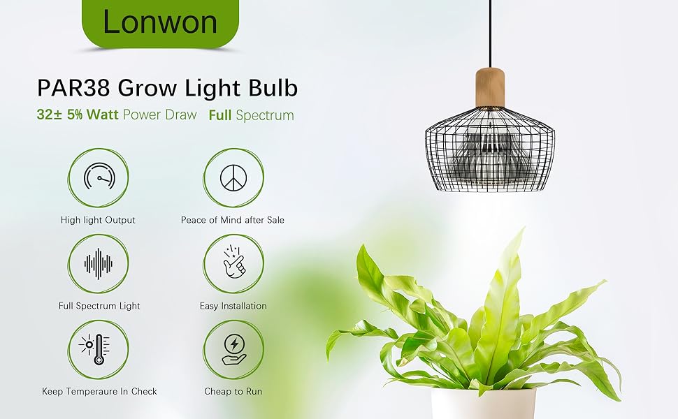 Grow Light Bulb for Indoor Plants, 320 Watt Equivalent Grow Light Bulb