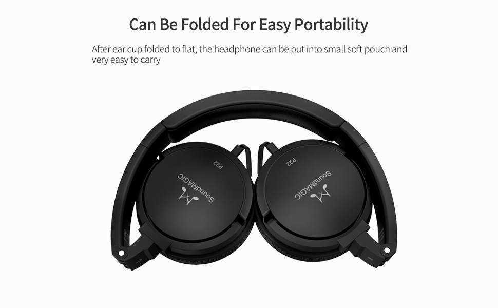 SoundMAGIC P22 Wired On Ear Headphones No Microphone HiFi Stereo Portable Headphone Lightweight