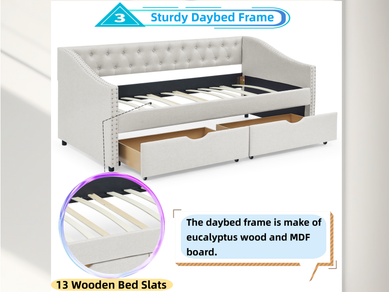 Davidさま専用 Amazon.com: Linuque Upholstered Queen Size Daybed with 2