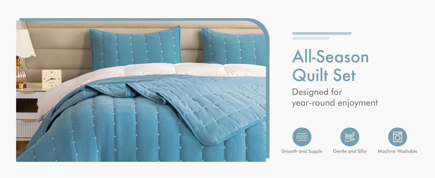 ALPHA HOME Bedspread Coverlet Set King Size Quilt Set