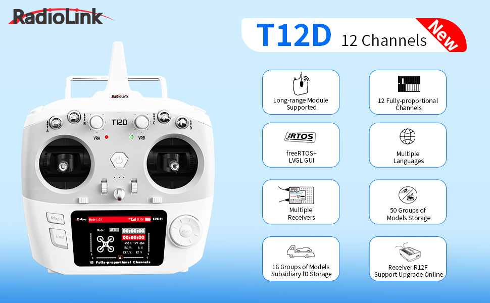 12ch送信機 Radiolink T12D 新品未開封 12ch送信機 Radiolink T12D 新品未開封