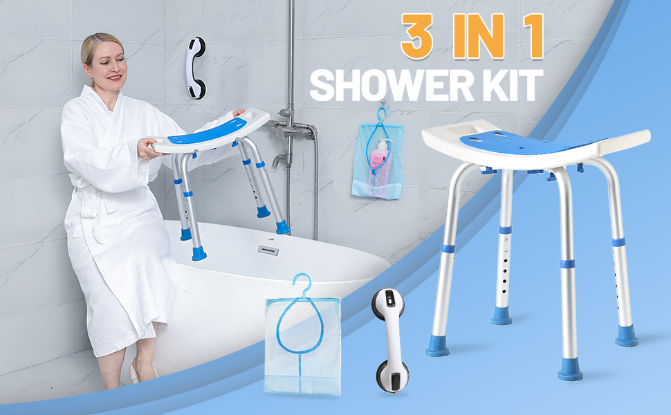 LEAGENT FSA HSA Eligible Shower Chair for Inside Tub, Shower Stool for Inside Shower