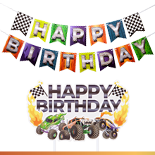 monster truck cake topper monster truck birthday banner monster truck happy birthday banner