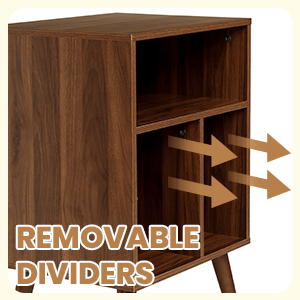 Record player stand with vinyl storage
