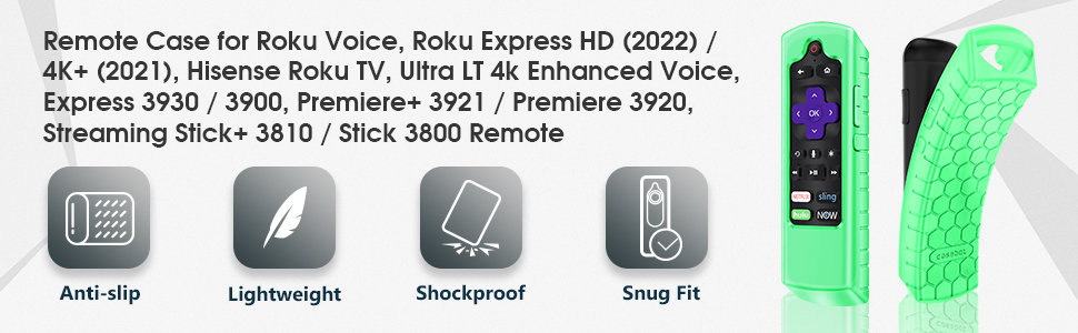 Roku Remote Case for Roku Voice, Roku Express 4K+ 2021,  Express 3930, Streaming Stick+ Remote