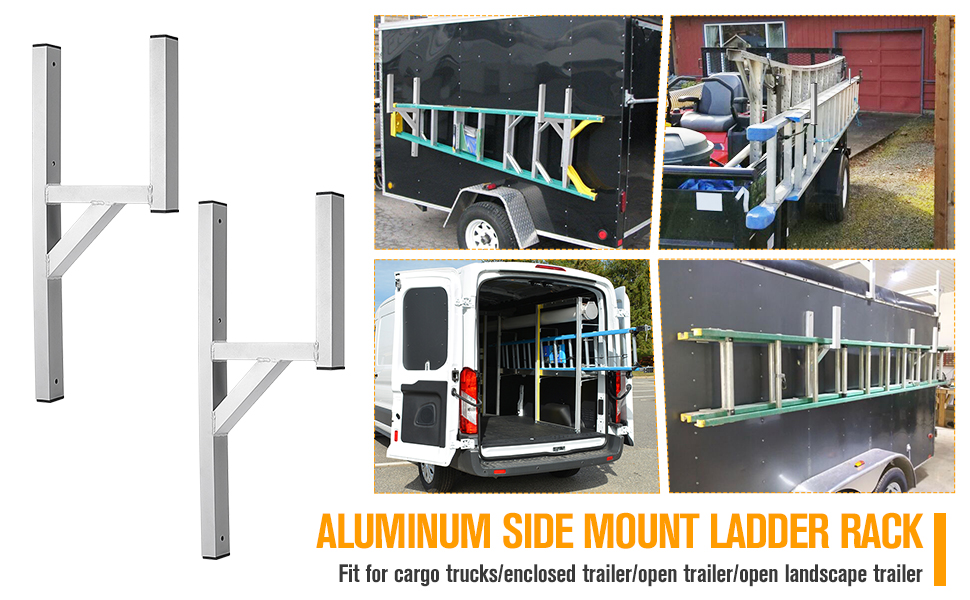 Venussar Aluminum Trailer Ladder Rack Side Mount, 200 LBS