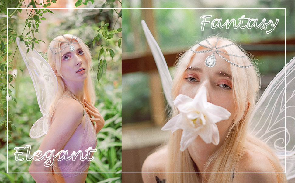 Fairy Crown Accessories for Women Halloween Medieval Elf Cosplay Fairy Jewelry Silver
