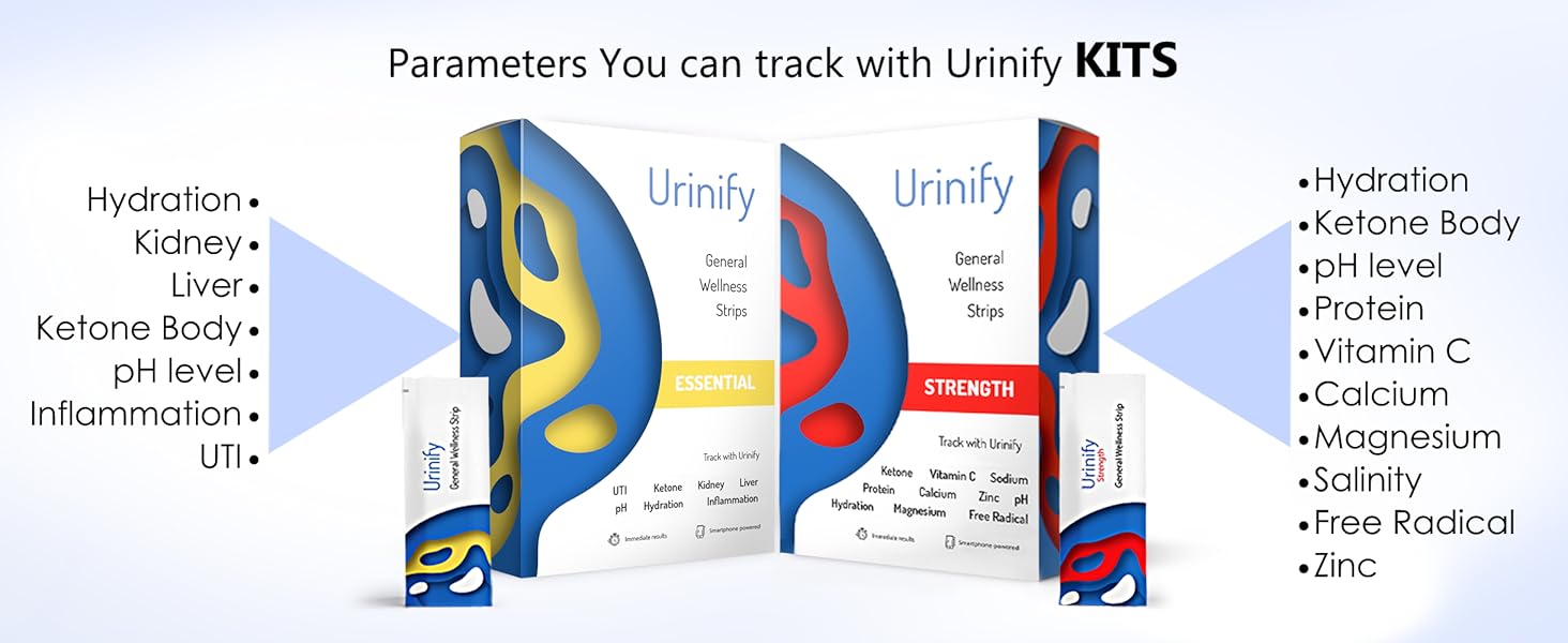 Urinify ESSNETIAL and Urinify STRENGTH test kits 