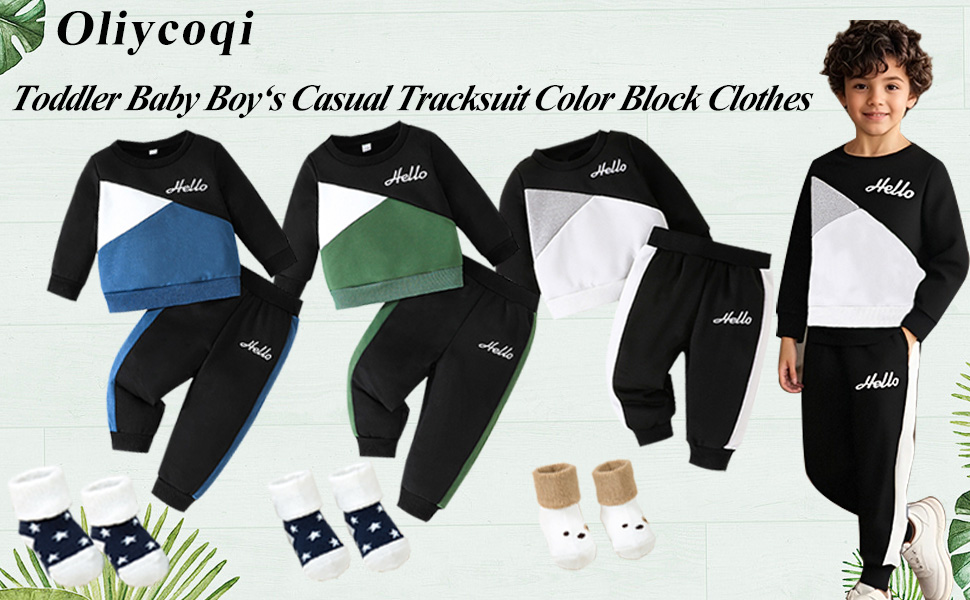 Toddler Boys Clothes Sets Little Boy Clothing Long Sleeve Pullover Jogger Pants Outfits