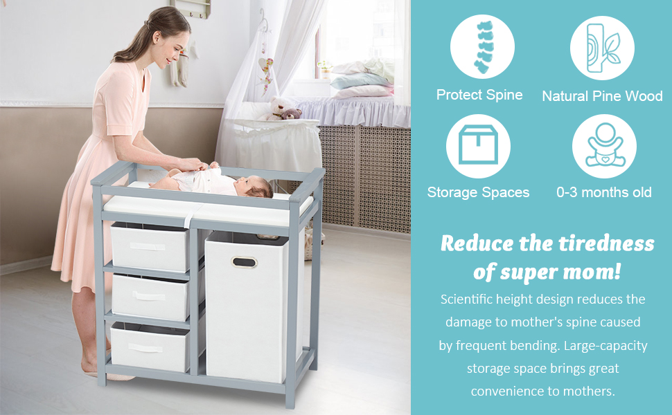 Baby Changing Table Newborn Diaper Station Infant