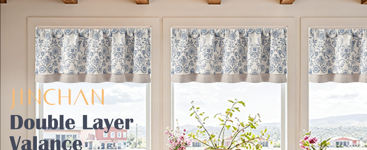 Linen Valance Kitchen Curtain
