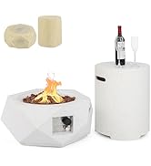 Happygrill 40,000 BTU Propane Fire Pit Table Set with Tank Holder, 28