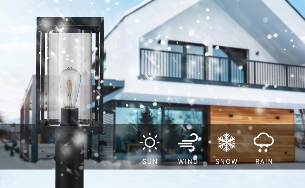 Windben Outdoor Post Light,Lamp Post Light Fixture,Post Lantern with 5