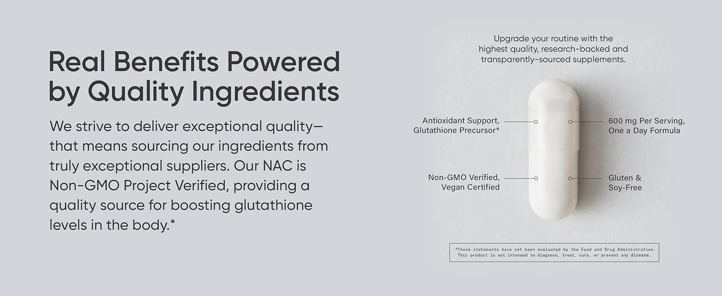vegan nac supplement n-acetyl cysteine 600 mg antioxidant non gmo l-cysteine plant based glutathione