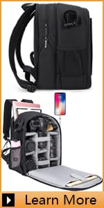 Cwatcun Camera Backpack with Extra Storage, DSLR SLR Water Resistant Camera Bag with 15.6&#34; Laptop...