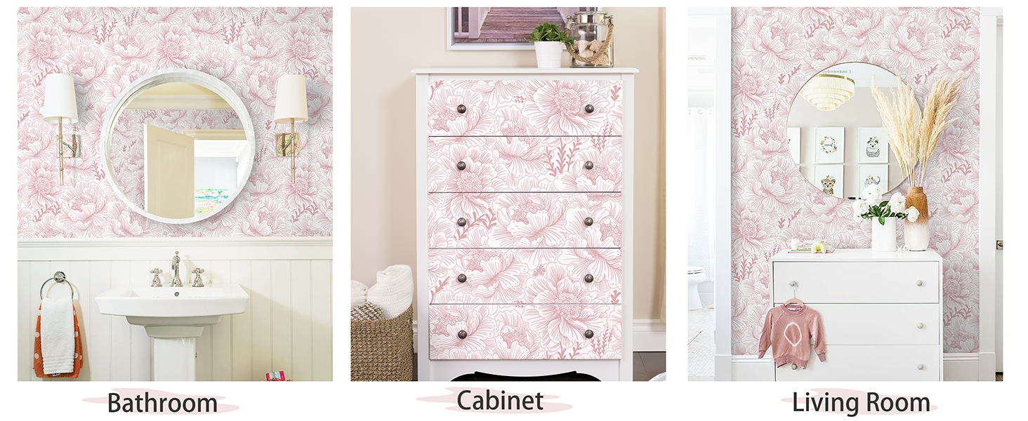 Self Adhesive Waterproof Nursery Wall Paper for Bedroom Bathroom Vinyl Roll