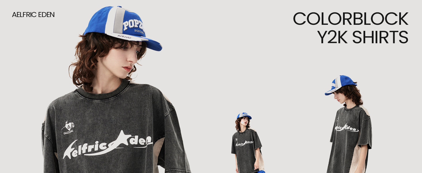 Colorblock Y2k Shirts