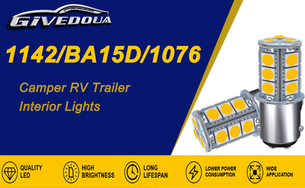 GIVEDOUA BA15D LED RV Bulb, 1004 1076 1130 1142 1176 LED Light Bulbs