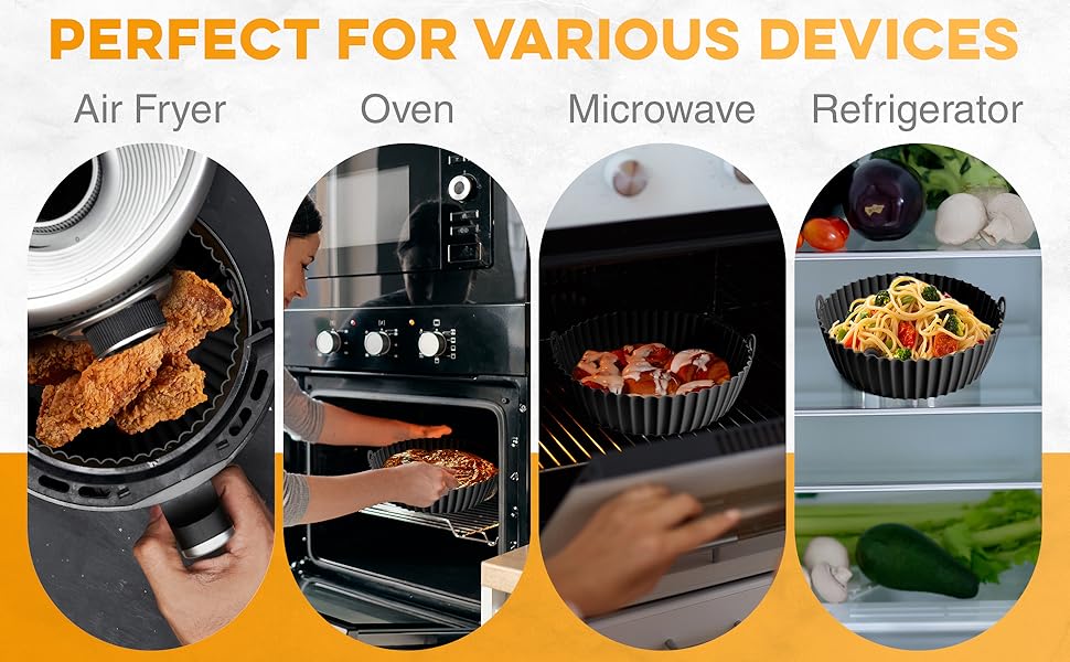 Silicone air Fryer Liner Reusable with Recipes EBook air Fryer Liners
