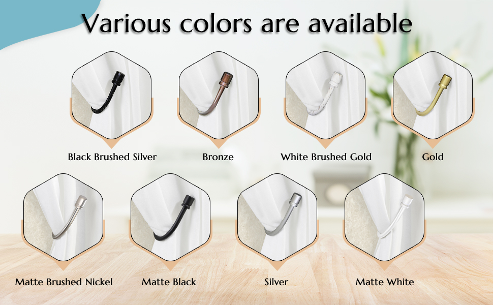 Arnorx 2 PCS Curtain Holdbacks, Metal Decorative Curtain Tiebacks with End Cap