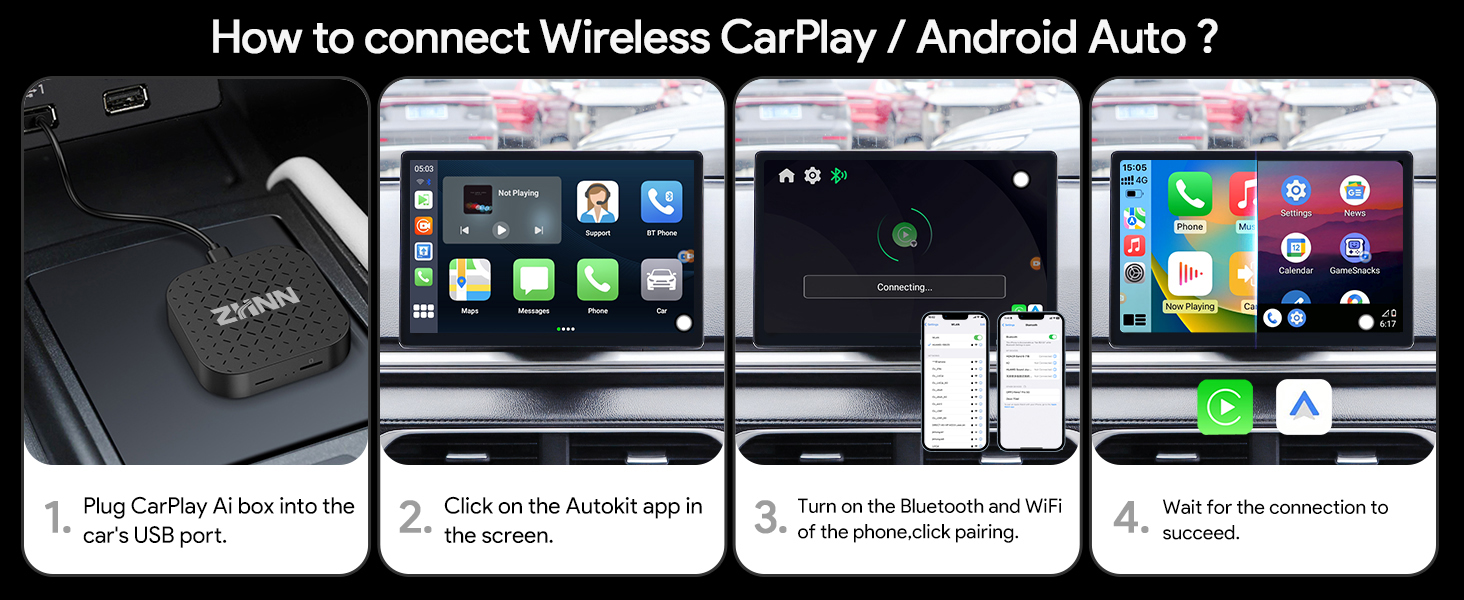 Auto Sky Wireless Carplay Adapter CarWave CB4B Car Smart Box