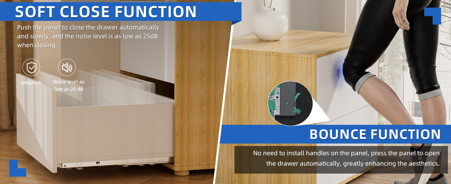 SIGOE Push to Open & soft close drawer slide 18 Inch Full Extension