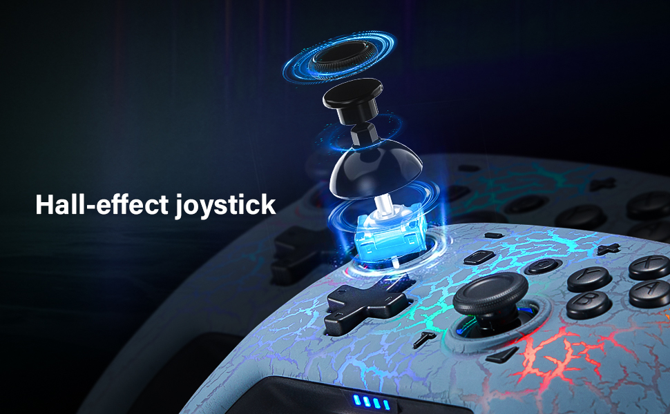 Switch Controller with Hall Joystick, Wireless Switch Pro Controller for Switch