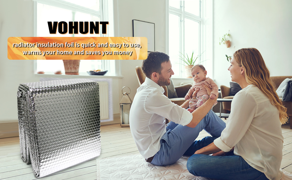 Vohunt Bubble Insulation Foil, Reflective DIY Radiator Foil Thick Heat