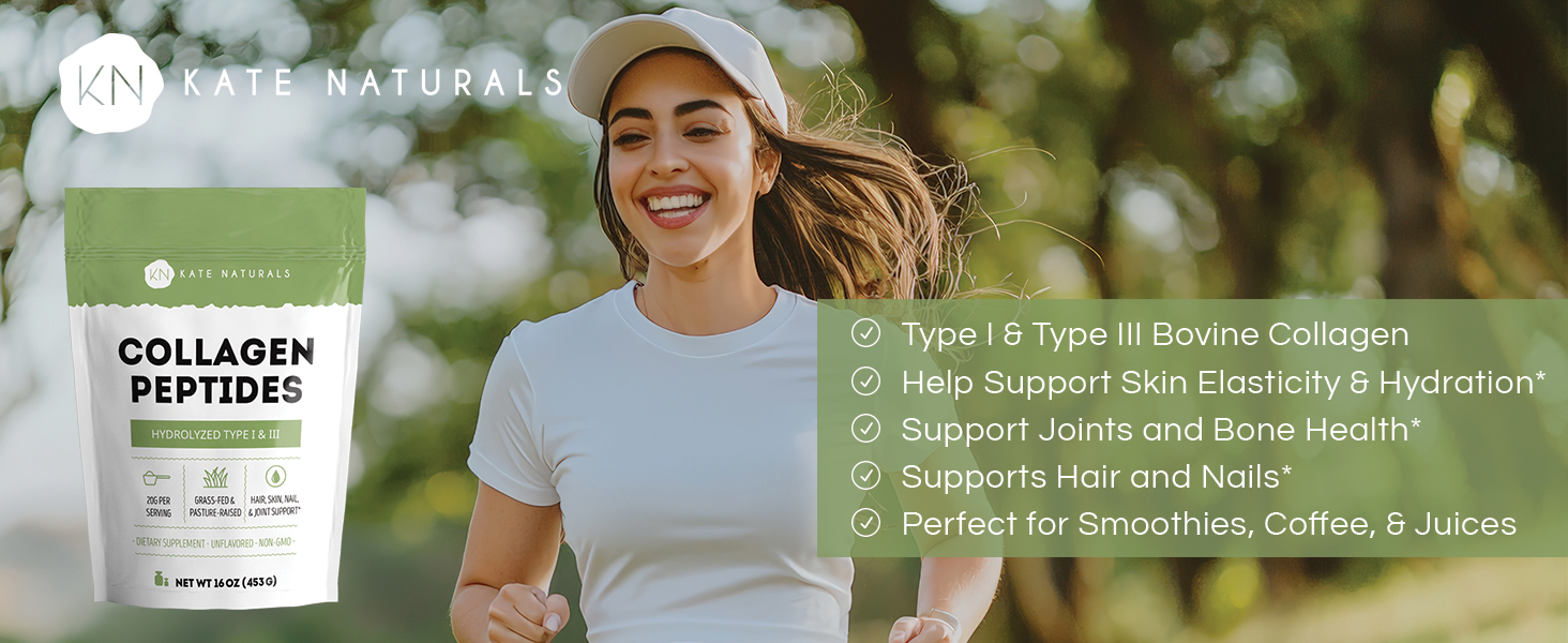 type I III bovine collagen peptides skin elasticity hydration joint bone hair nails smoothie coffee