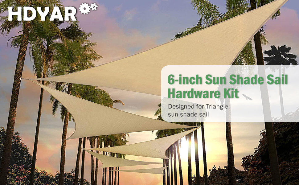 HDYAR 32 Pcs Shade Sail Hardware Kit with 304 Stainless