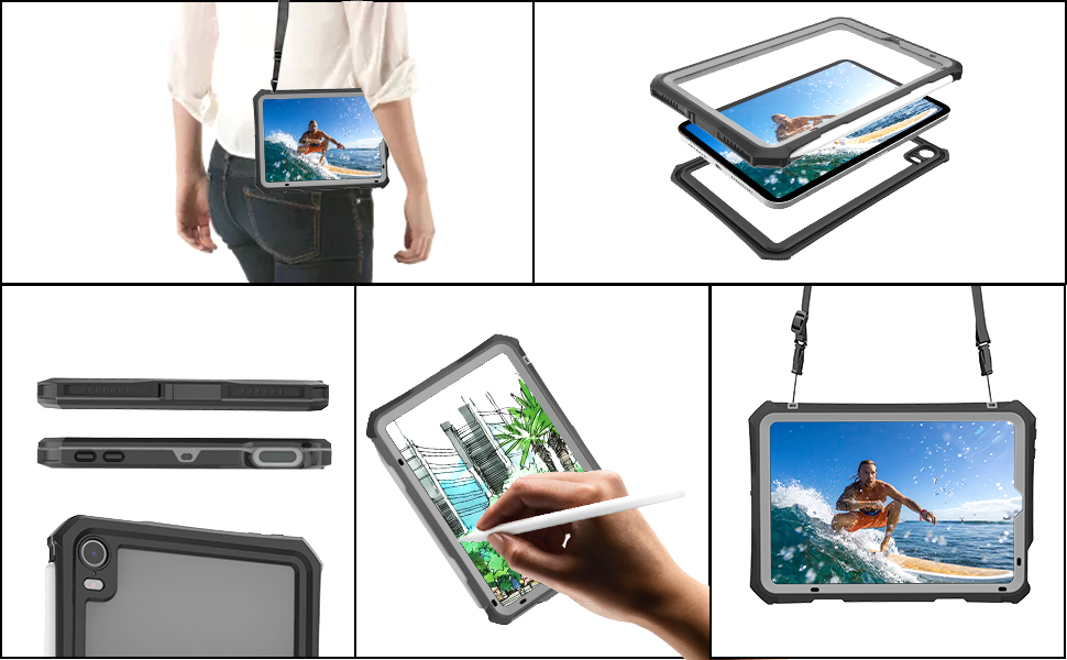 SHELLBOX 防水ケース iPad mini 6世代 7世代 8.3インチ Amazon.com: ShellBox Case Waterproof Case for Apple iPad
