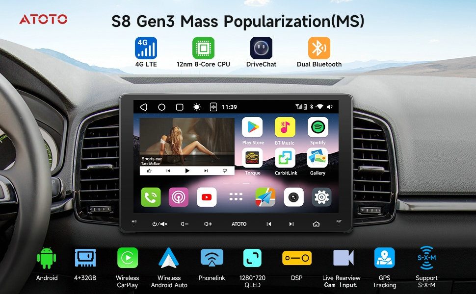 ATOTO S8MS 2DIN 内蔵4GLTE 8-Core 4G+ 6 ATOTO S8MS 2DIN 内蔵4GLTE 8-Core 4G+ 6