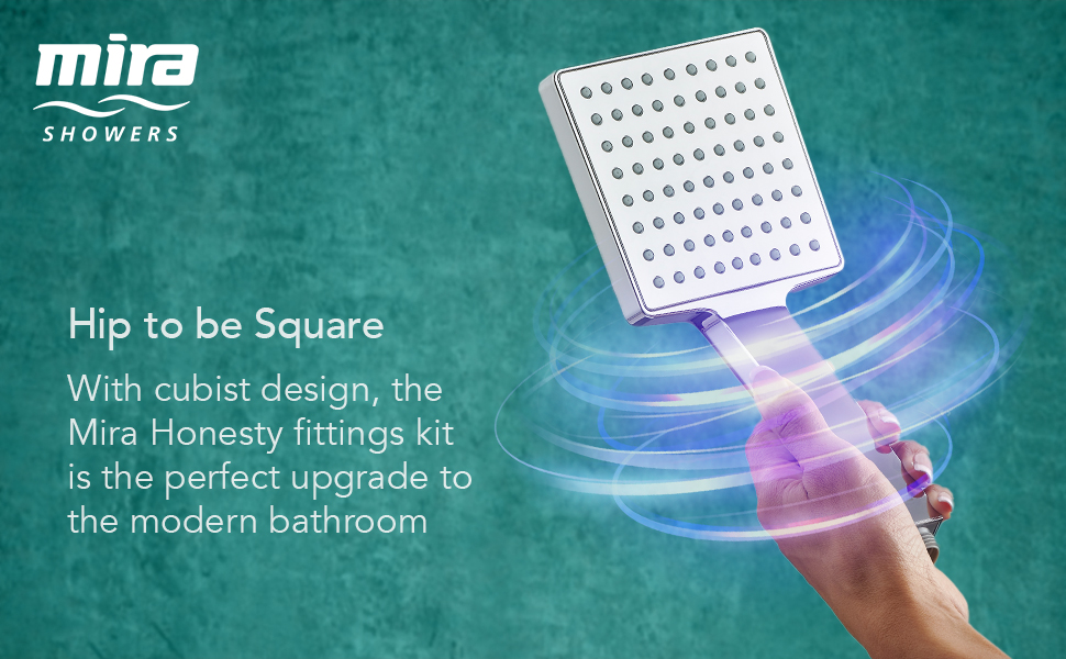 Mira Showers Honesty Square Shower Fittings Kit with Shower Head & 1.25