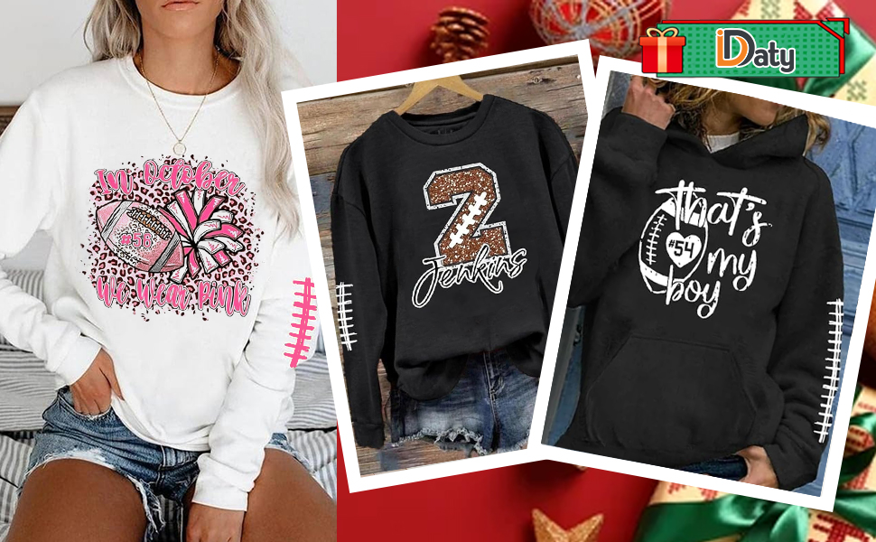 Custom Football Jersey Sweatshirt – Personalized Player Name