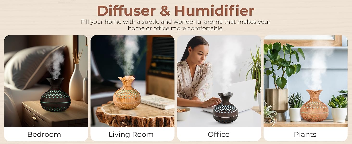small wood vase humidifier