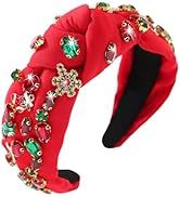 Gmmidea Christmas Crystal Knotted Headbands for Women Colorful Rhinestone Jeweled Headband Twist ...