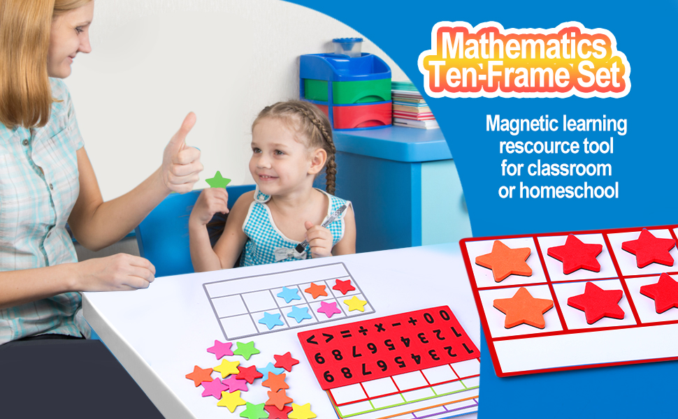 Ten Frames Set for Kids Age 3+, Math Manipulative